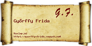 Győrffy Frida névjegykártya